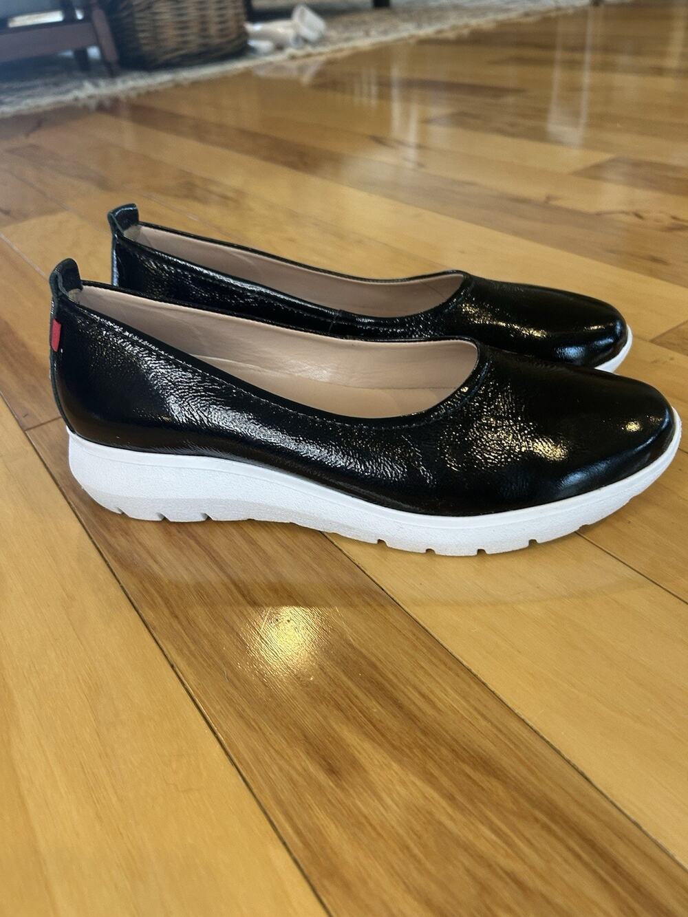 Marc Joseph Jamie Street Black and White Women's Slip-On Comfy Loafers Shoes